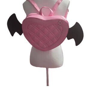 MONSTER HIGH Pink cute backpack w/ Black wings.